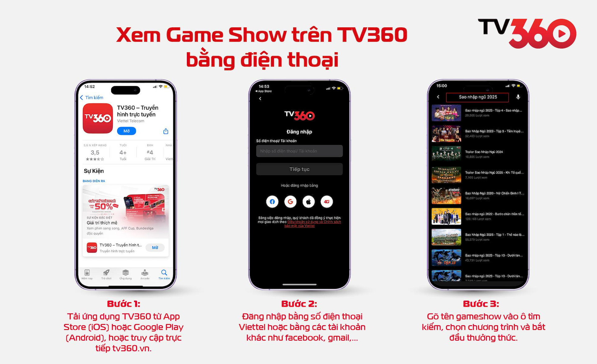 Xem Game Show trên TV360 bằng điện thoại 