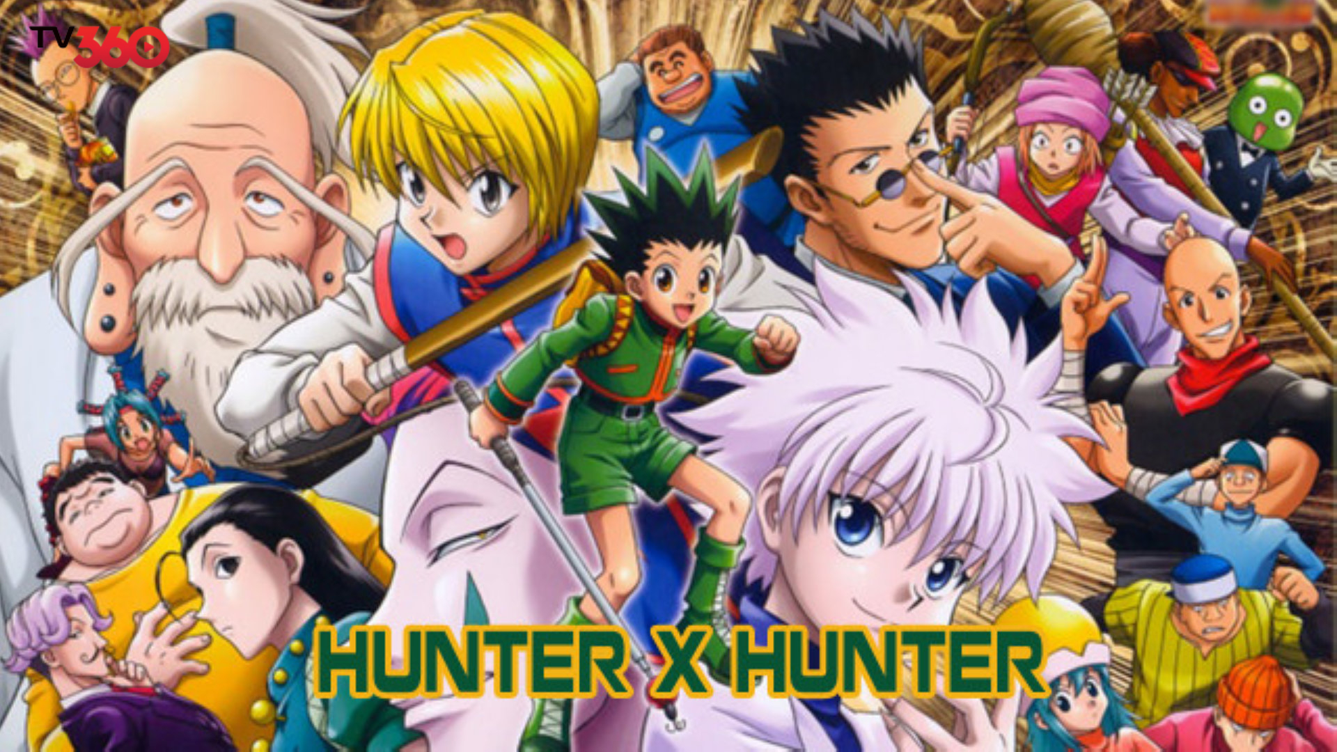 Bốn nhân vật chính Gon, Killua, Kurapika và Leorio trong kỳ thi Thợ Săn Tí Hon