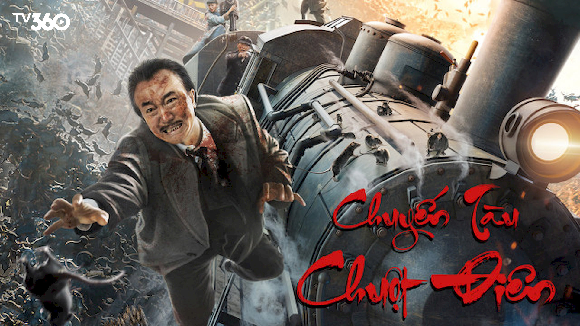 Cảnh tượng hỗn loạn khi đàn chuột khổng lồ tràn ngập khắp các toa tàu 