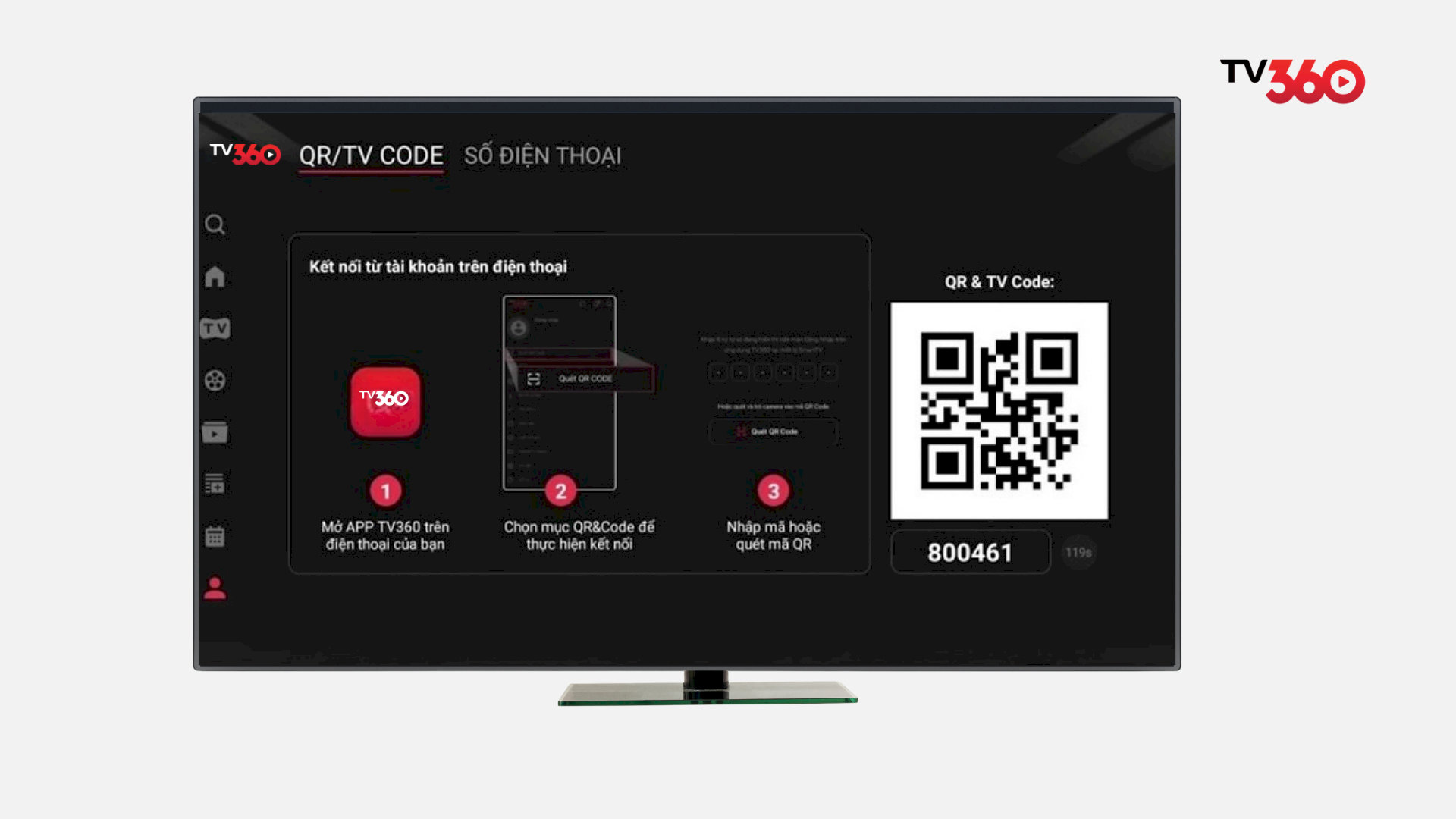 Bạn đăng nhập tài khoản TV360 bằng số điện thoại; riêng Box TV360 chính hãng có thể không cần đăng nhập