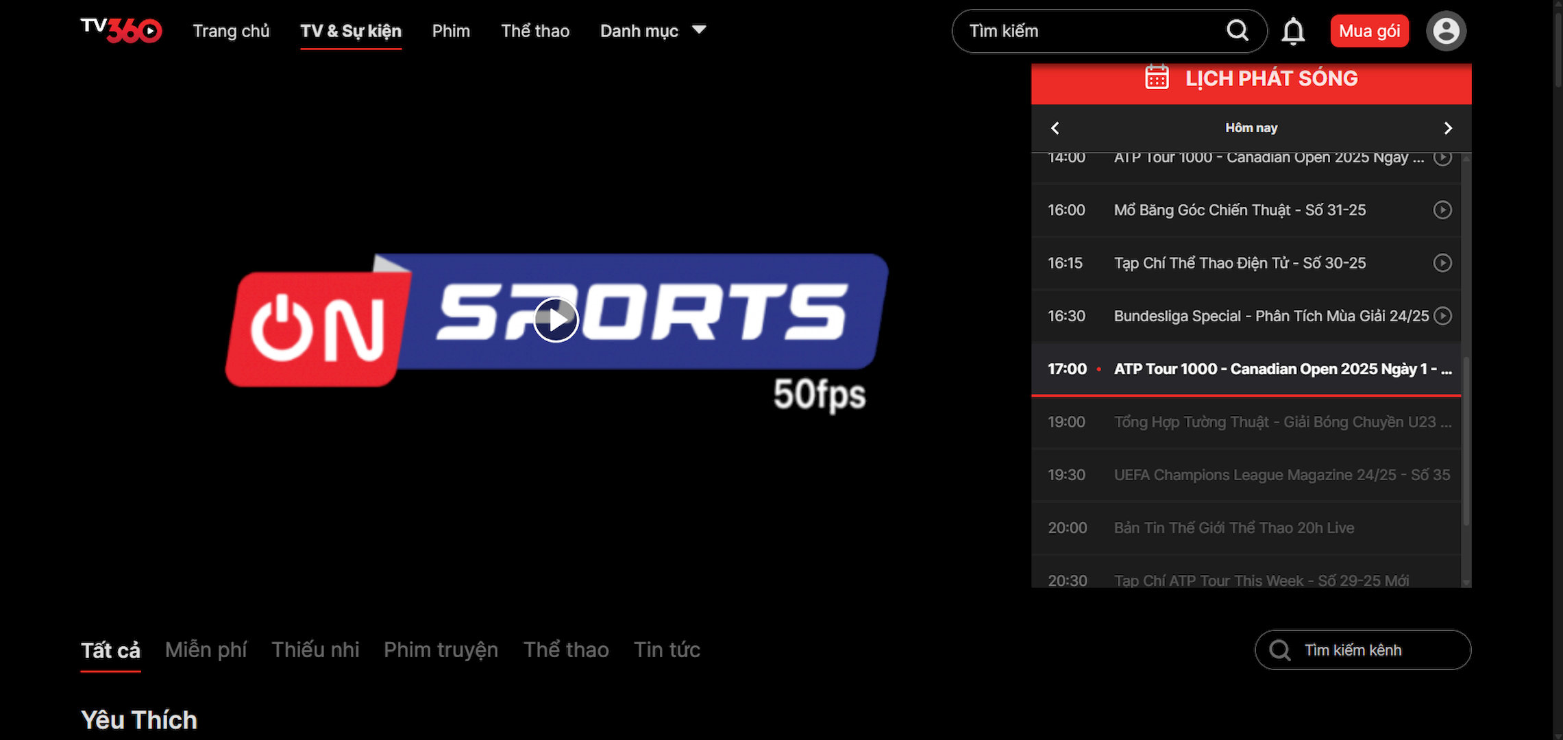 On Sports – Kênh thể thao tổng hợp mang tin tức và bàn thắng Premier League đến nhanh chóng, chính xác