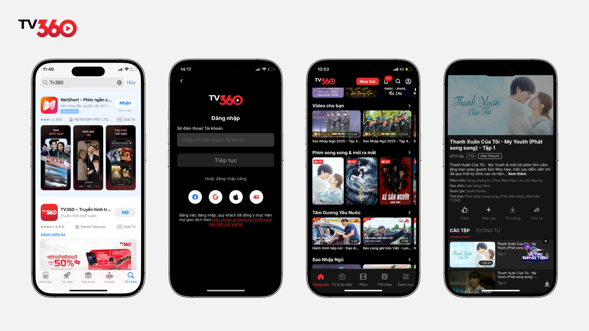 Hướng dẫn xem Thanh Xuân Của Tôi trên TV360
