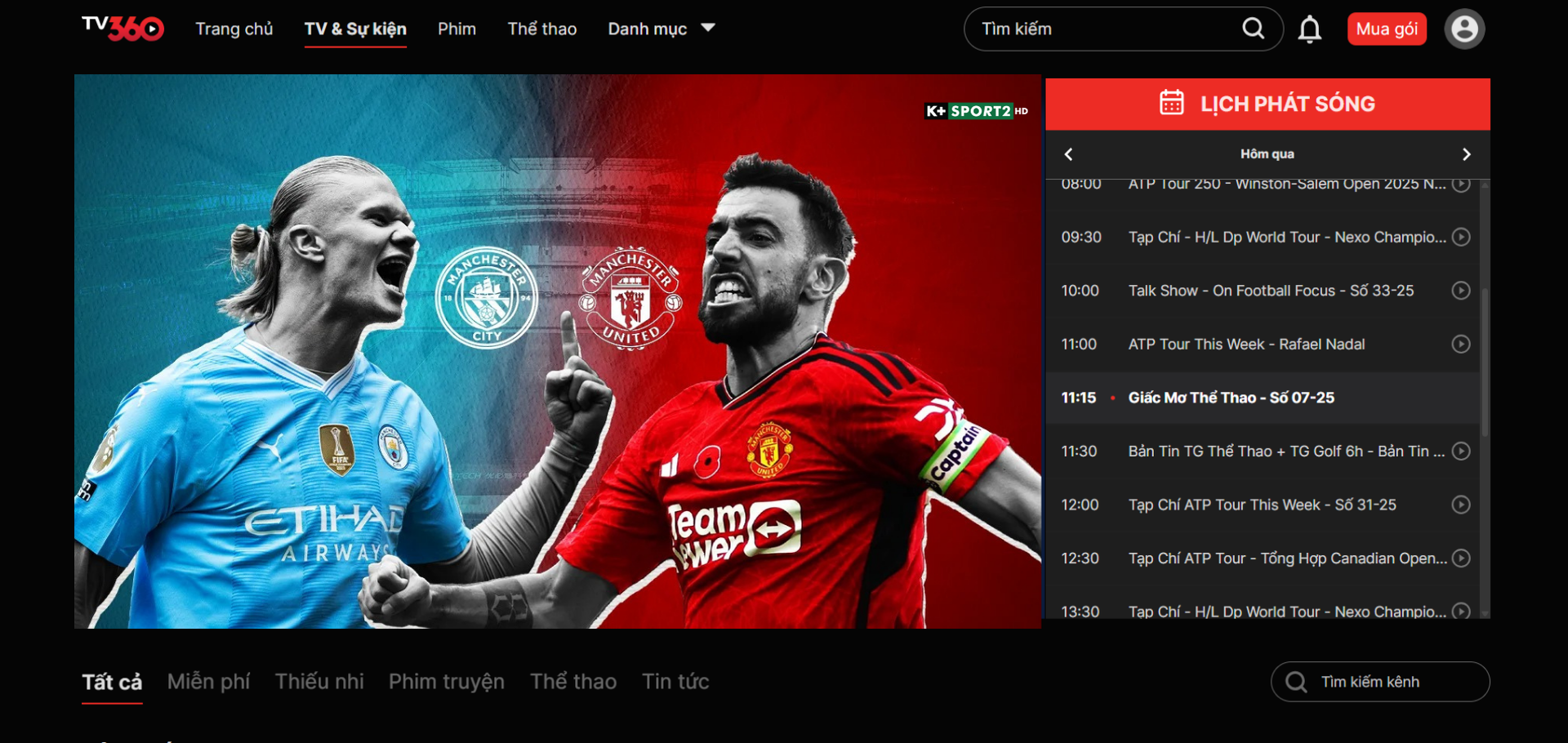 K+ Sport2 – kênh thể thao cho fan bóng đá với Ngoại hạng Anh, Europa League và nhiều giải hấp dẫn, xem ngay trên TV360.