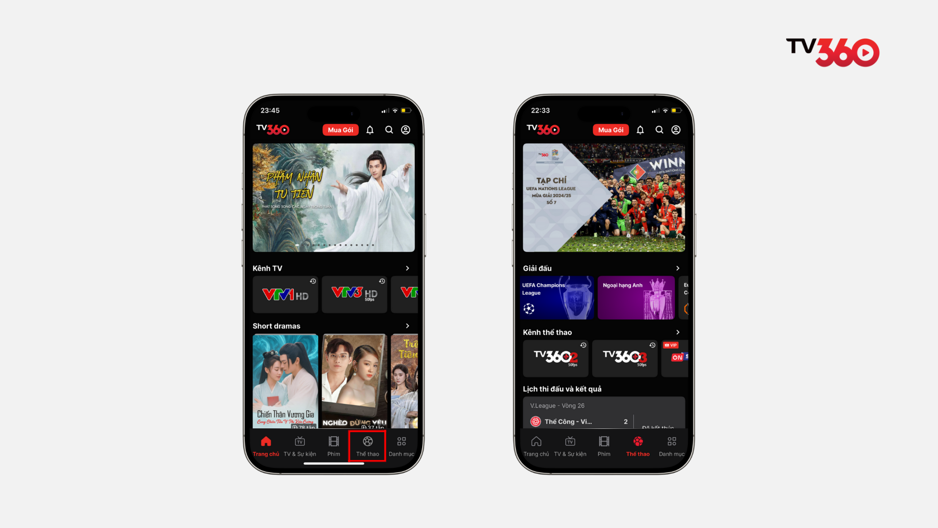 Tìm nhanh trận cầu đỉnh cao theo tên CLB hoặc giải đấu ngay trên TV360!