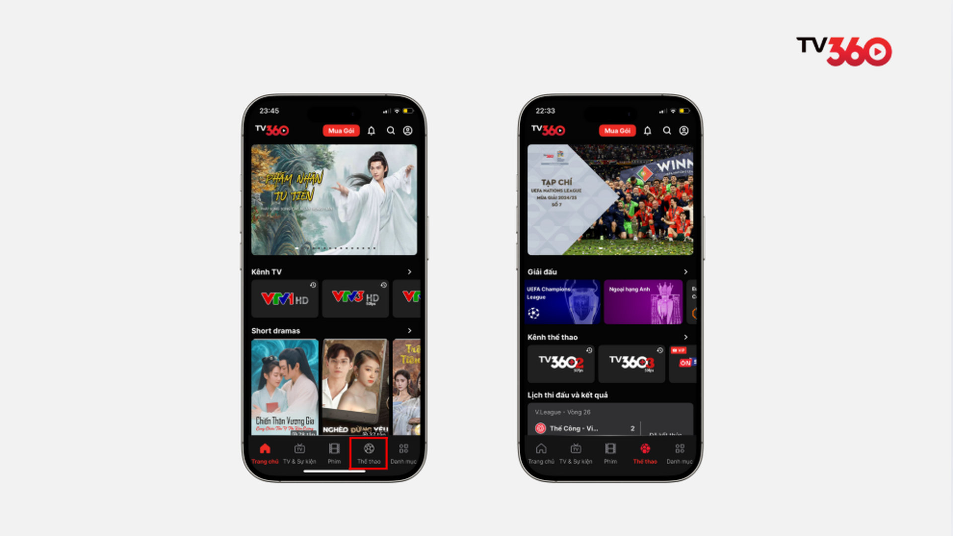 Người dùng mở ứng dụng TV360 trên điện thoại