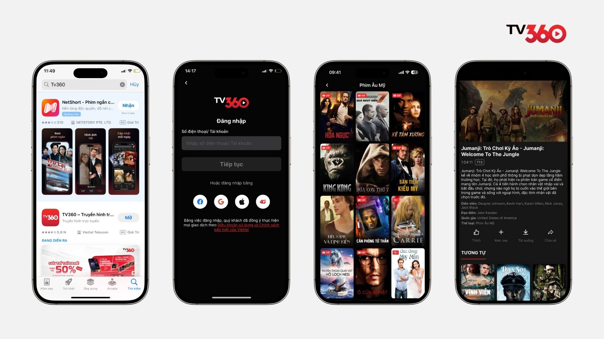 Cách xem Jumanji: Trò Chơi Kỳ Ảo Trên TV360