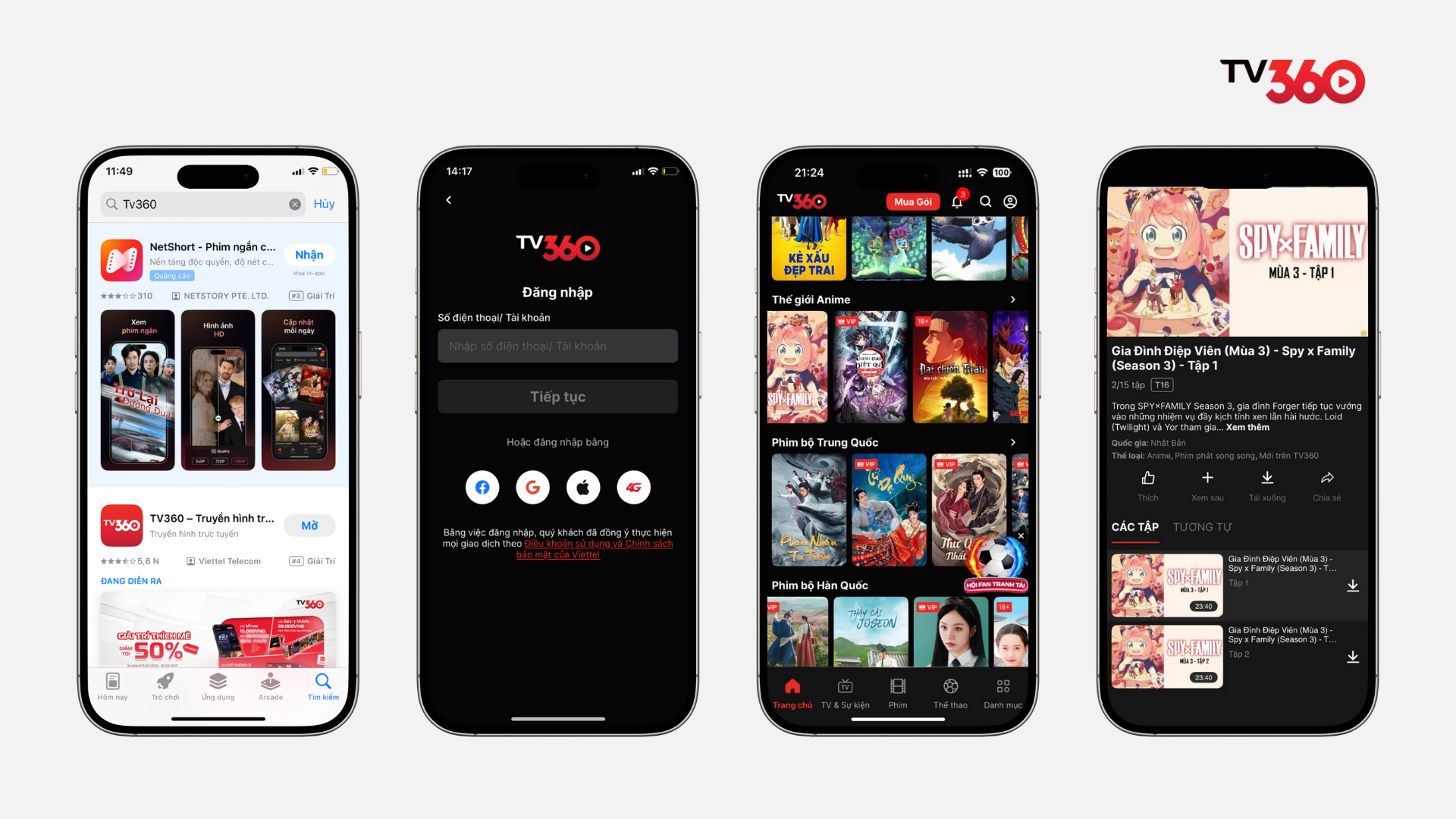 Cách xem Spy x Family season 3 trên TV360