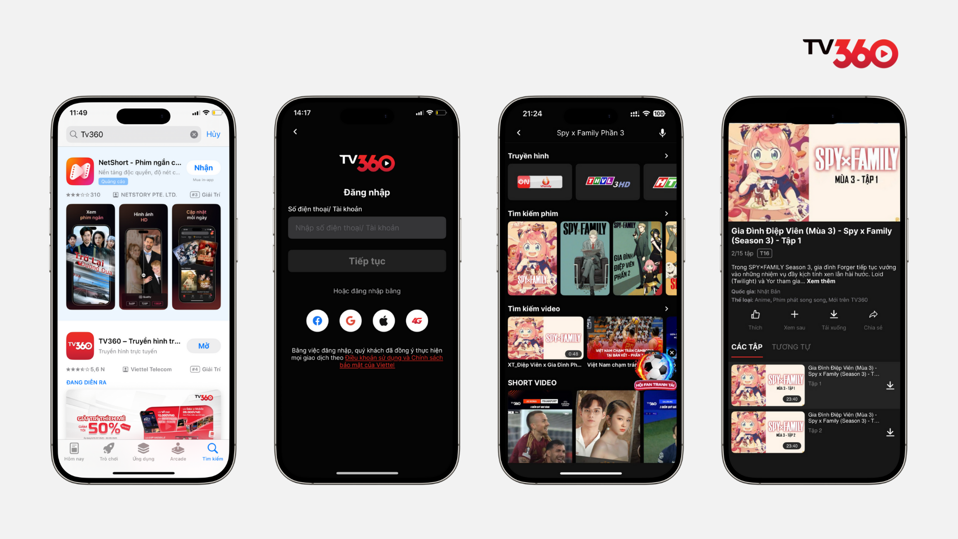 Cách xem Spy x Family season 3 trên TV360