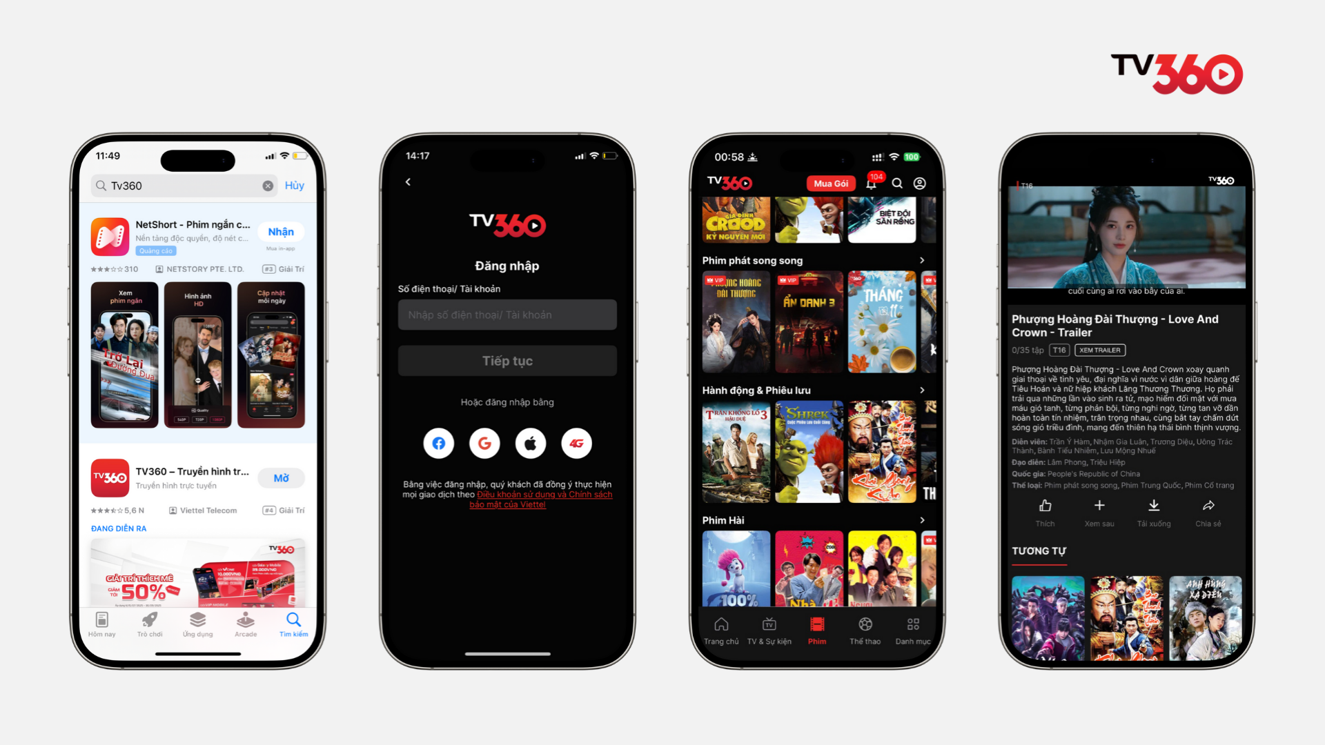 Cách xem phim trên TV360