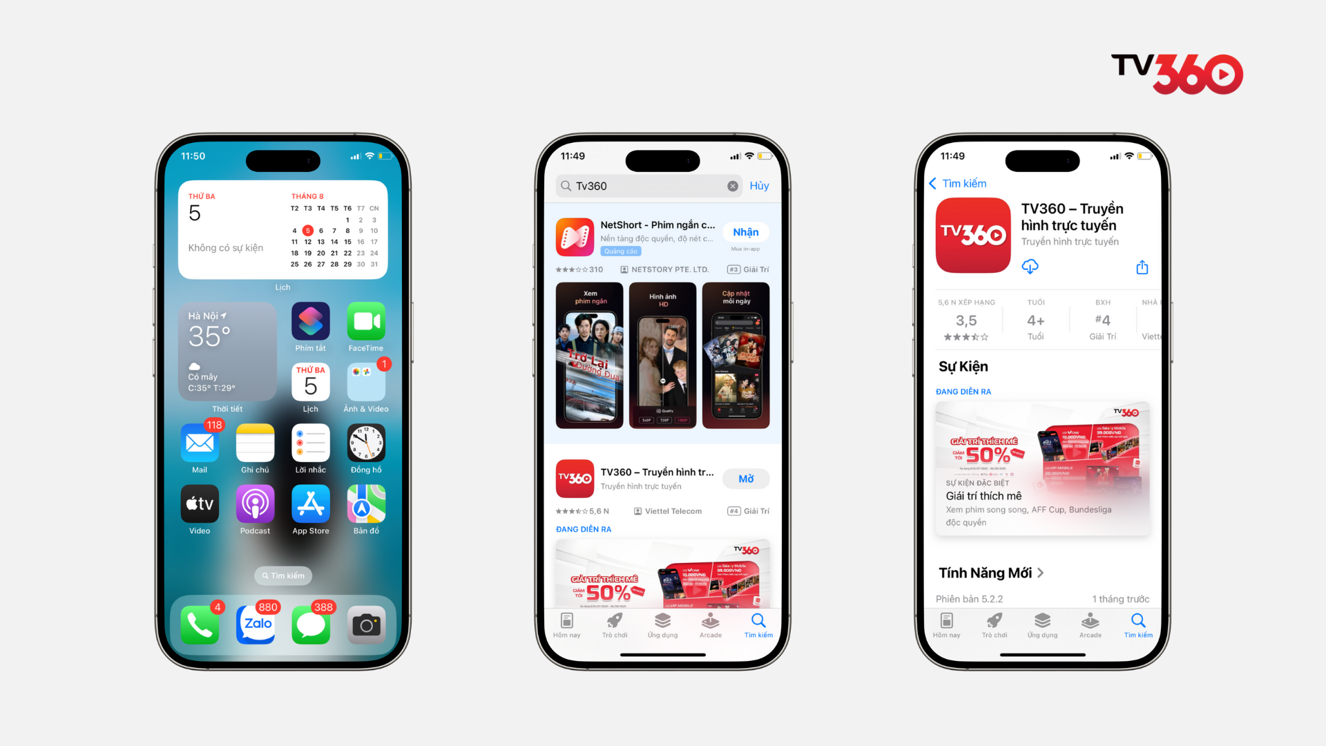 Truy cập TV360 hoặc tải ứng dụng