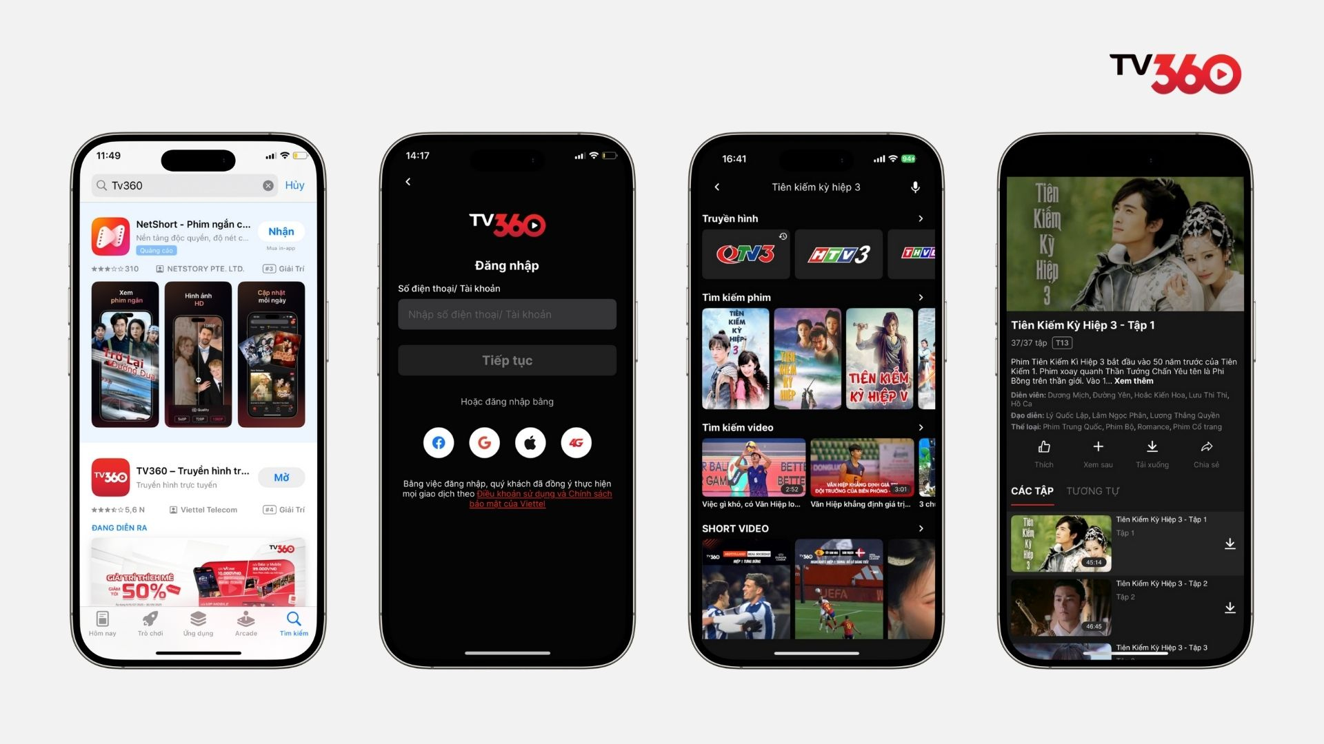 Cách xem Tiên Kiếm Kỳ Hiệp 3 Trên TV360