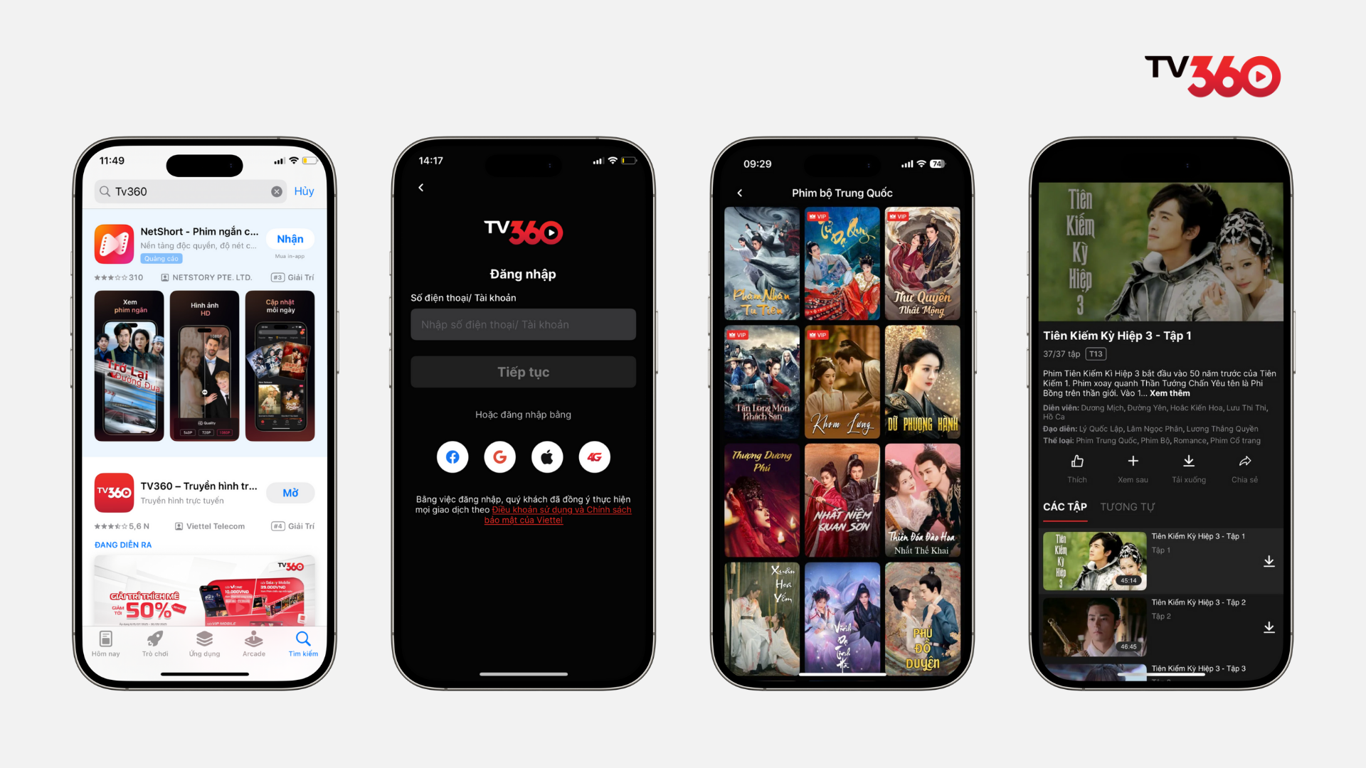 Cách xem Tiên Kiếm Kỳ Hiệp 3 Trên TV360