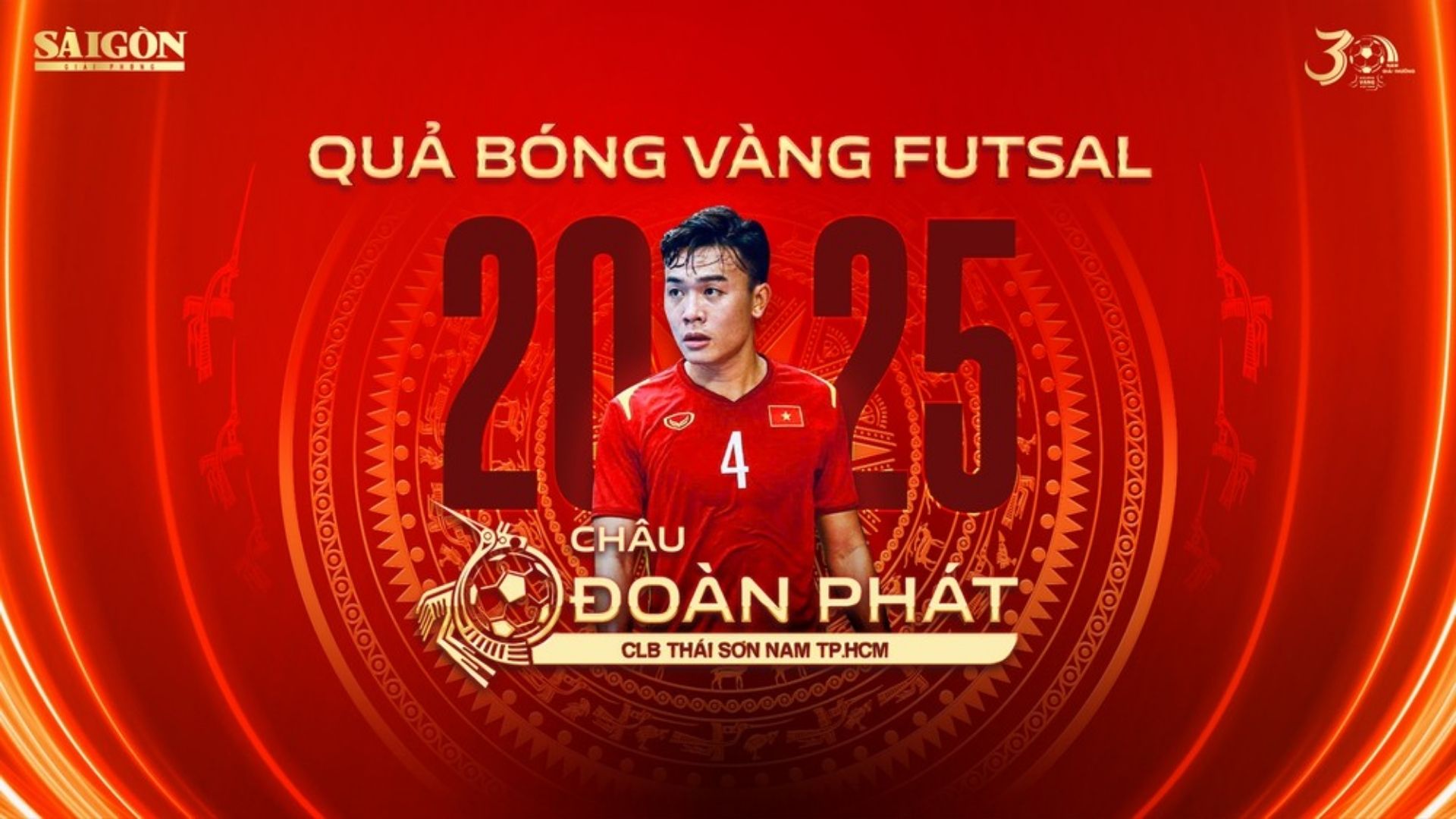 Châu Đoàn Phát giành giải Quả Bóng Vàng Futsal 2025
