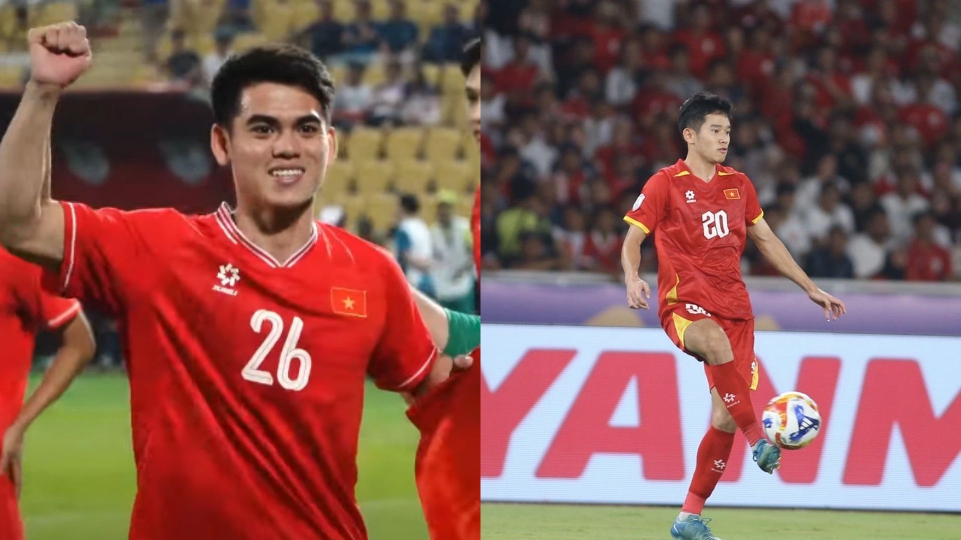 Hậu vệ biên Khuất Văn Khang và Võ Anh Quân