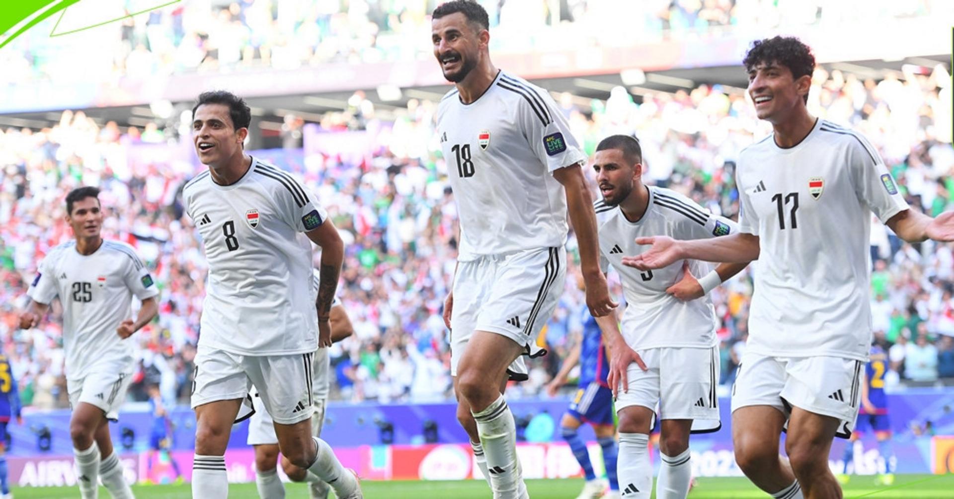 Các cầu thủ Iraq thể hiện tinh thần thi đấu quyết liệt tại sân chơi bóng đá châu Á.