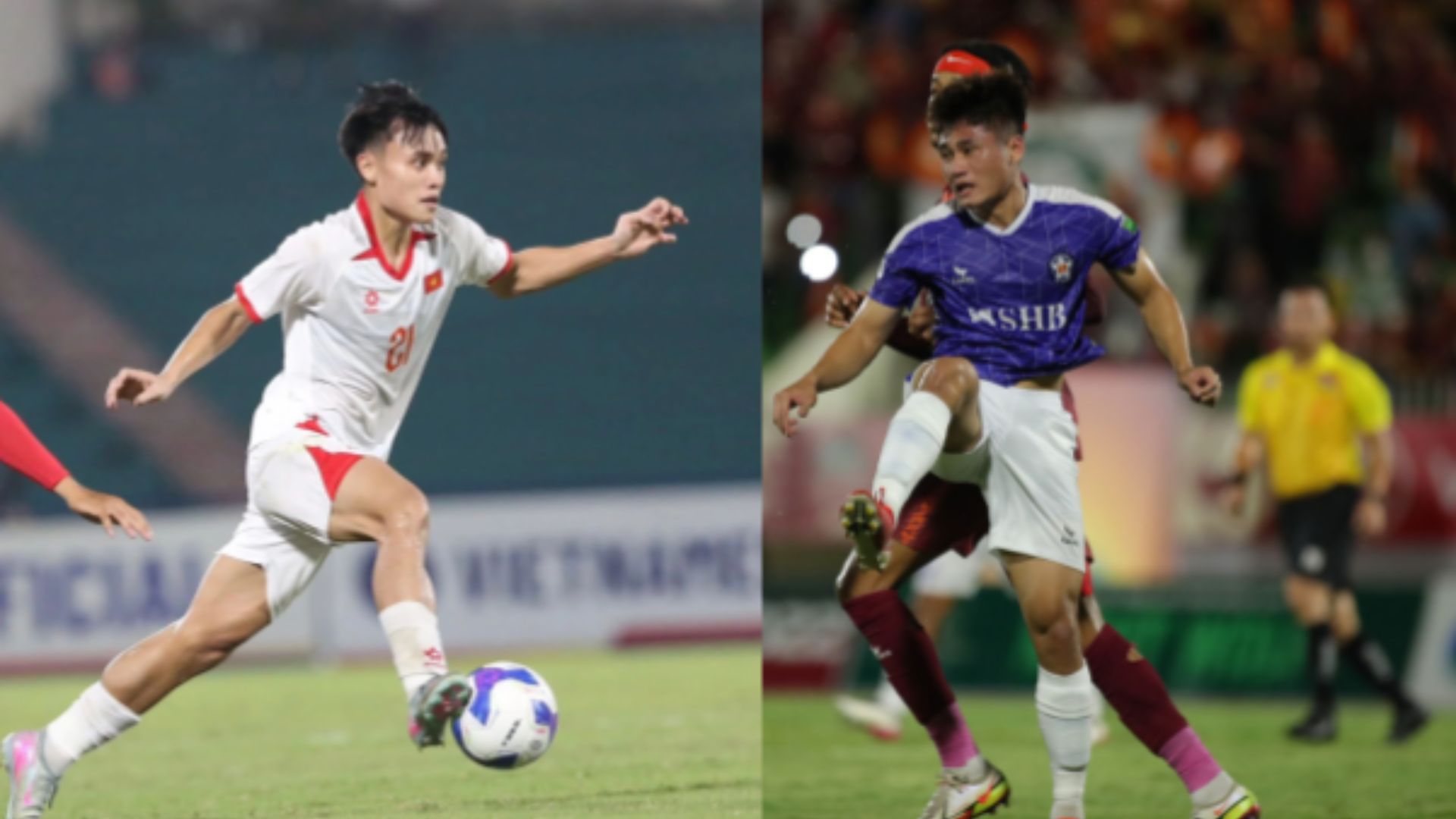 Hậu vệ biên Phạm Minh Phúc và Nguyễn Phi Hoàng