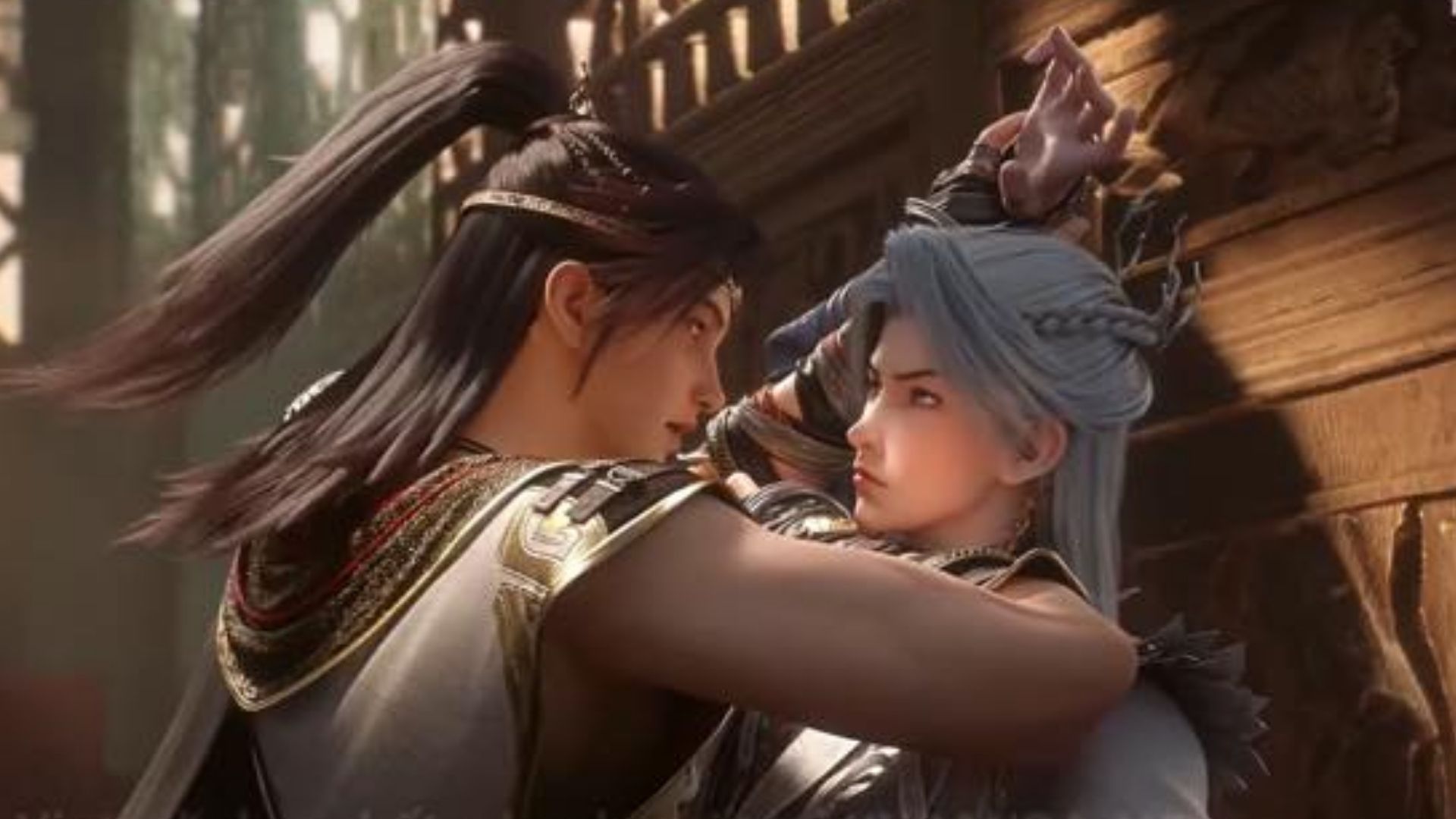 Hữu Sân Bất Phá nỗ lực vung kiếm chặn đứng dị thú khổng lồ trong khi Giang Ly trực tiếp thi triển pháp trận Thái Nhất tại hoang nguyên