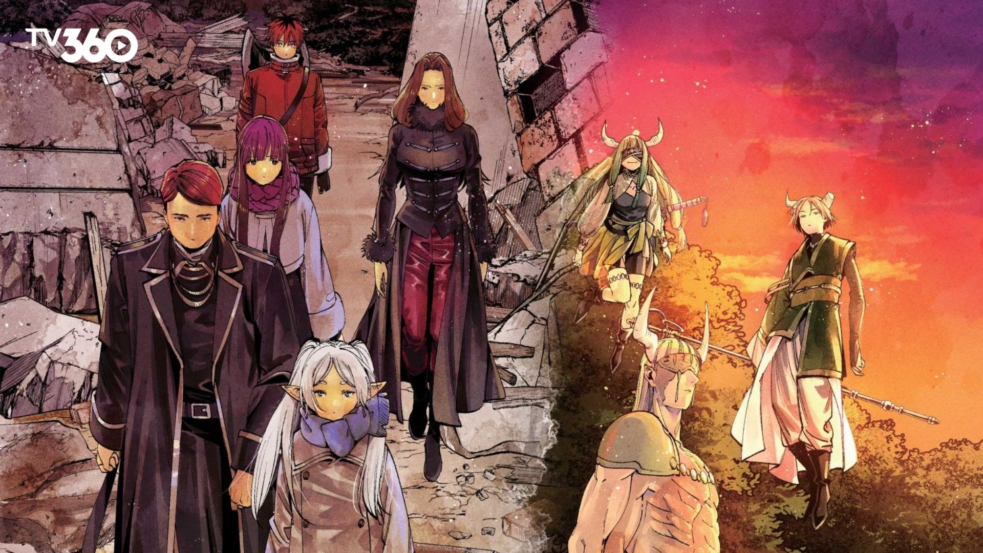 Frieren lặng lẽ quan sát bầu trời phương Bắc trong khi hồi tưởng về những lời dặn dò của người thầy quá cố