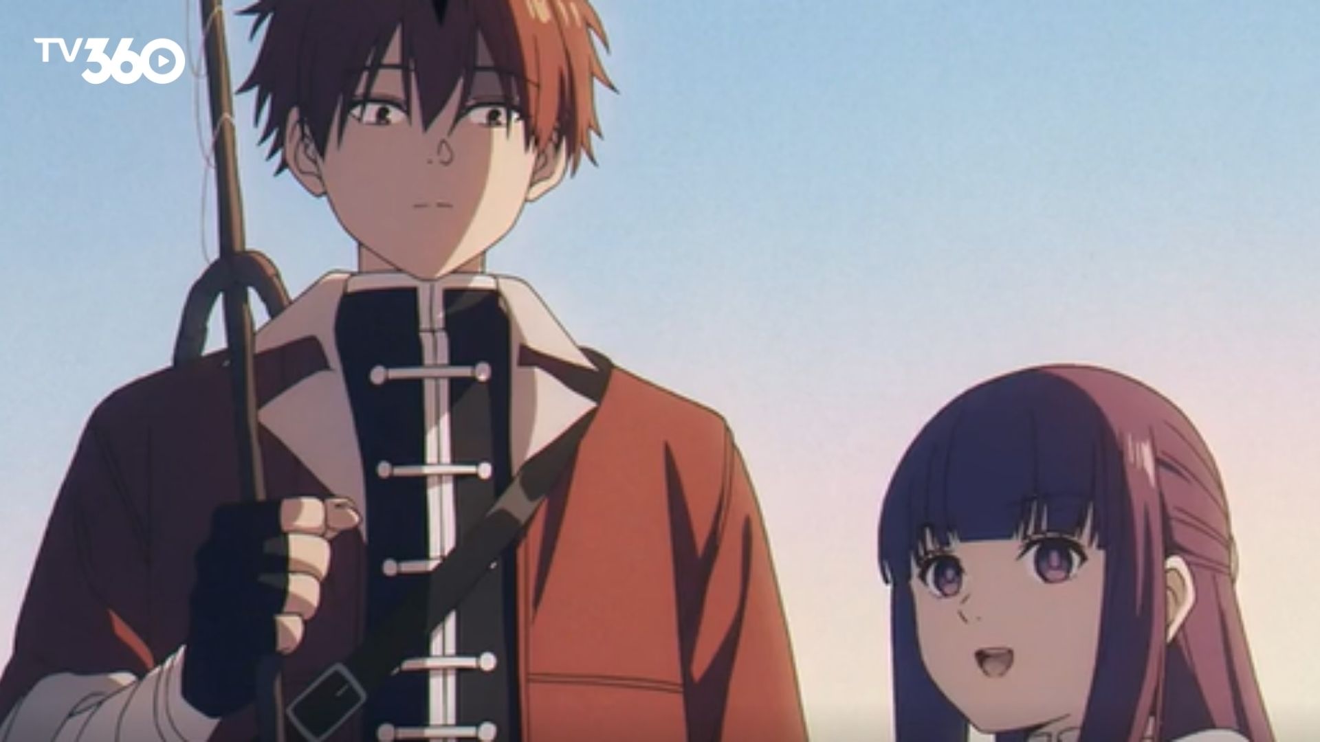 Stark kiên cường vung rìu chặn đứng đợt tấn công của quân đoàn quỷ trong khi Frieren tập trung phá giải kết giới hắc ám